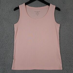Chicos Tank Top Women 0 US Small Light Pink Sleeveless Cotton Knit Casual Shirt